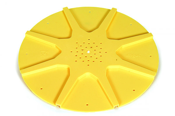 Große Bienenflucht aus gelbem Kunststoff mit acht Ausgängen, Ø 260 mm